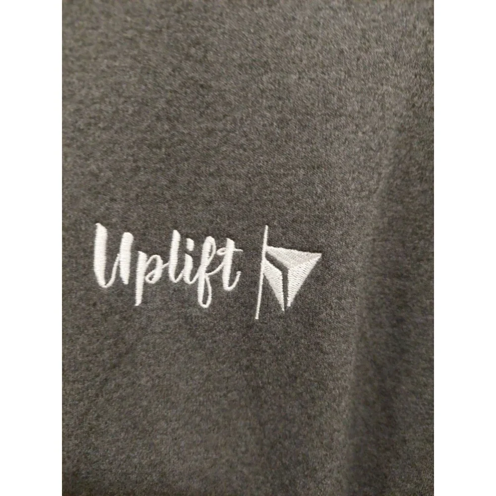Delta Airline Promo Uplift Logo Employee Full Zip Reflective Strips Gray Jacket